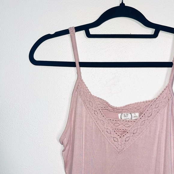 Maurices 24/7 Blush Pink Lace Strappy Front Tank Top Small Women’s - Picture 3 of 11